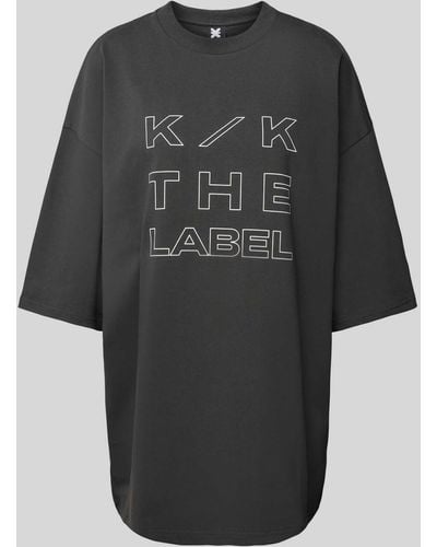 Karo Kauer Oversized T-shirt Met Labelprint - Zwart
