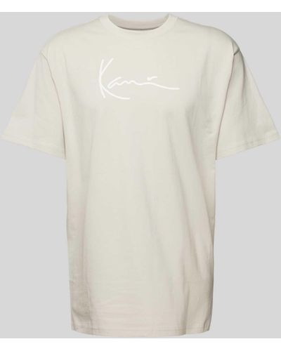 Karlkani T-Shirt mit Label-Print Modell 'Signature' - Weiß