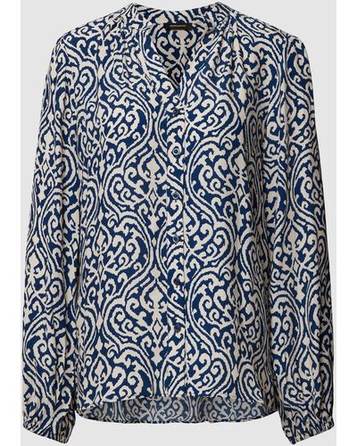 MORE&MORE Blouse Met All-over Motief - Blauw