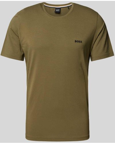BOSS T-Shirt mit Label-Stitching - Grün