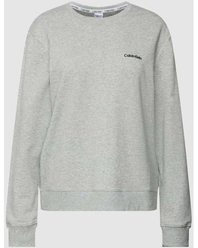 Calvin Klein Sweatshirt im unifarbenen Design - Grau