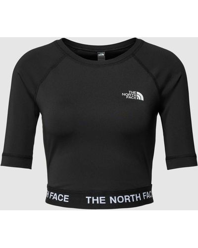 The North Face Cropped Longsleeve mit Label-Detail - Schwarz