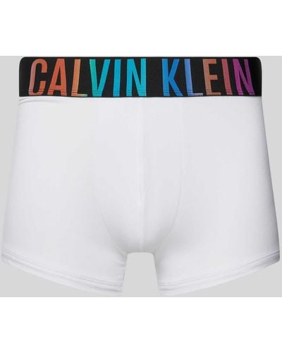Calvin Klein Trunks mit elastischem Label-Bund - Weiß
