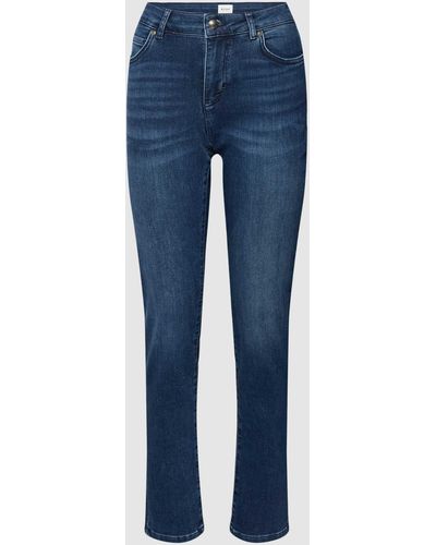 Mustang Slim Fit Jeans Met Labeldetail - Blauw