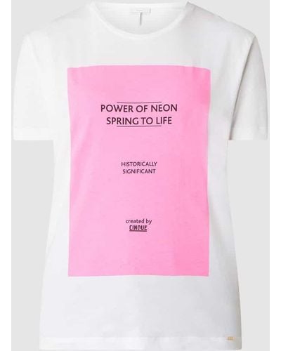 Cinque T-Shirt mit Logo-Print Modell 'Cinele' - Pink