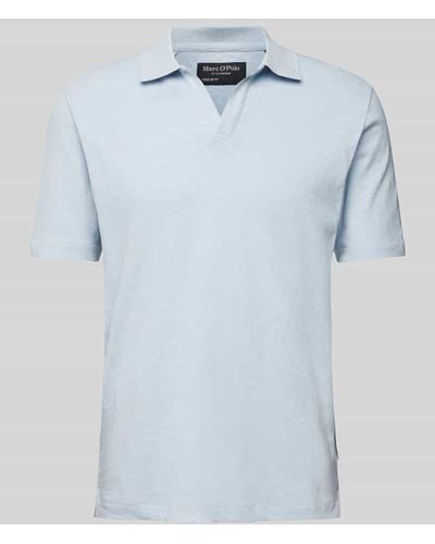 Marc O' Polo Poloshirt mit V-Ausschnitt - Blau