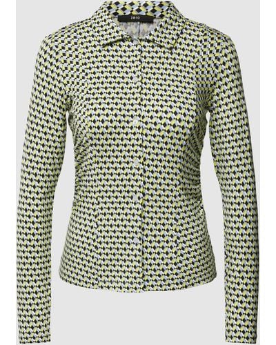 Zero Overhemdblouse Met All-over Print - Groen