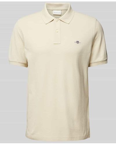 GANT Regular Fit Poloshirt mit Label-Stitching Modell 'SHIELD' - Natur
