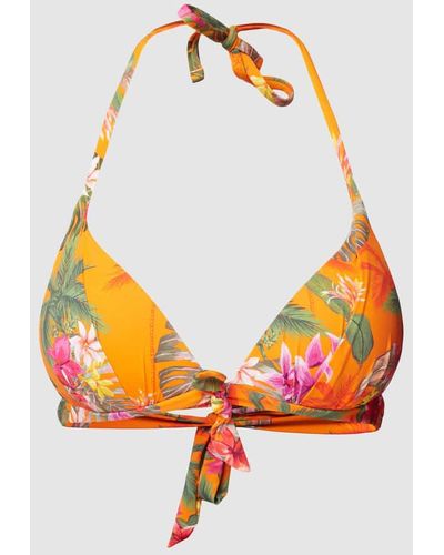 Banana Moon Bikini-Oberteil mit floralem Muster Modell 'MISKO FAGAPEA' - Orange