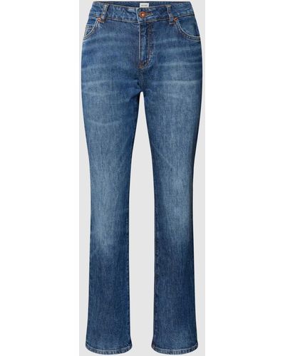 Mustang Straight Fit Jeans Met Labelpatch - Blauw