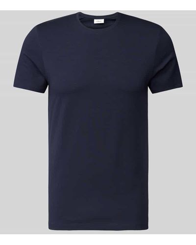 s.Oliver BLACK LABEL T-Shirt mit Rundhalsausschnitt - Blau