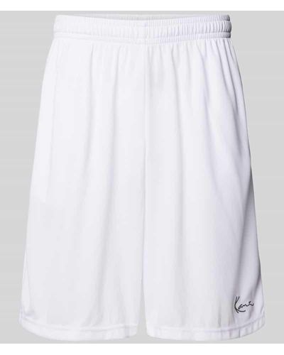 Karlkani Regular Fit Sweatpants mit Label-Stitching - Weiß