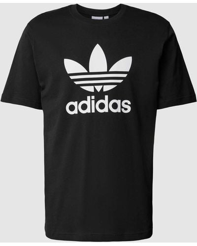 adidas Originals T-Shirt mit Label-Print Modell 'TREFOIL' - Schwarz