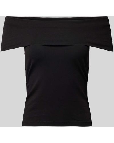Noisy May Off-Shoulder-Shirt im unifarbenen Design Modell 'KERRY' - Schwarz