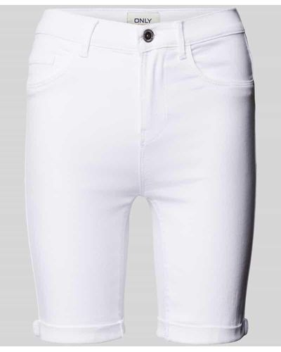 ONLY Slim Fit Jeansshorts im 5-Pocket-Design Modell 'RAIN LIFE' - Weiß