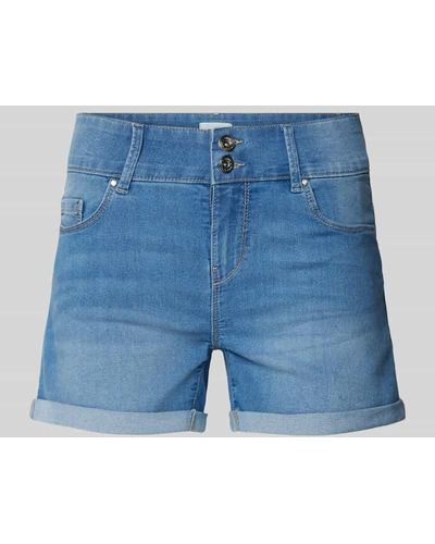 ONLY Regular Fit Jeansshorts im 5-Pocket-Design Modell 'CARMEN' - Blau