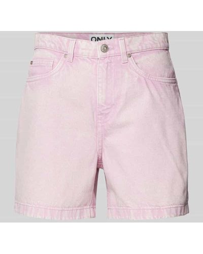 ONLY High Waist Jeansshorts Modell 'PHINE' - Pink