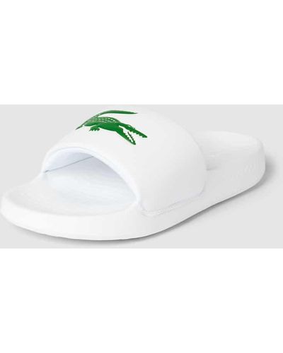 Lacoste Sandalette mit Label-Print Modell 'Croco 1.0' - Weiß