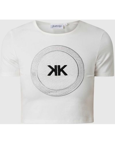 Kendall + Kylie Kort Shirt Met Strass-steentjes - Wit