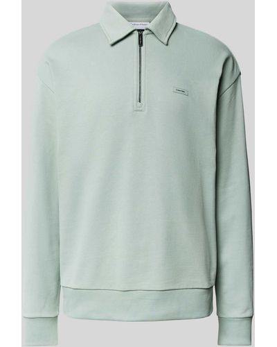 Calvin Klein Sweatshirt mit Label-Patch - Grün