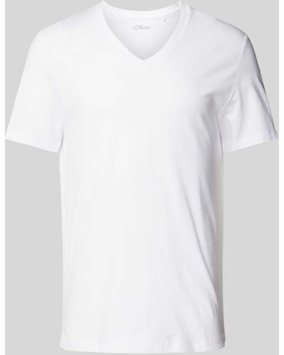 s.Oliver RED LABEL T-Shirt mit Label-Print - Weiß