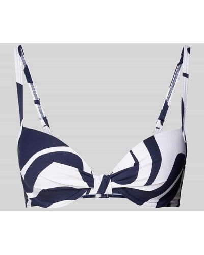 Esprit Bikini-Oberteil mit Allover-Print Modell 'WAVE BEACH' - Blau
