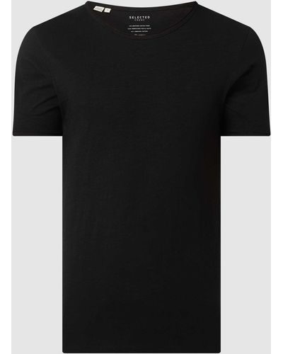 SELECTED T-shirt Met Ronde Hals, Model 'morgan' - Zwart