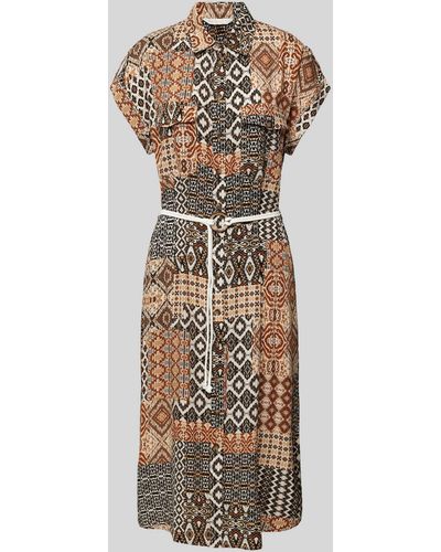 Apricot Midi-jurk Met All-over Print - Metallic