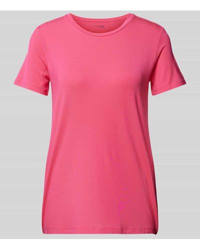 Schiesser T-Shirt im unifarbenen Design Modell 'Mix+Relax' - Pink