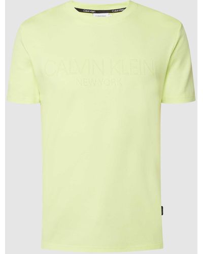 Calvin Klein T-shirt Van Biologisch Katoen - Geel
