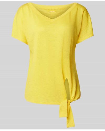 Marc Cain T-Shirt mit V-Ausschnitt - Gelb