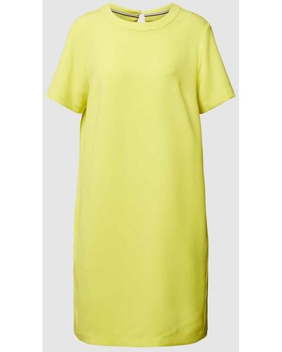 BOSS Knielanges T-Shirt-Kleid mit Rundhalsausschnitt Modell 'DAGANA' - Gelb