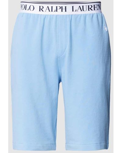 Polo Ralph Lauren Slim Fit Sweatshorts mit Label-Stitching - Blau
