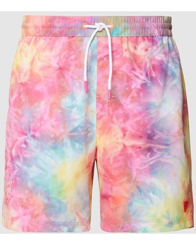 Guess Badehose mit Label-Patch - Pink