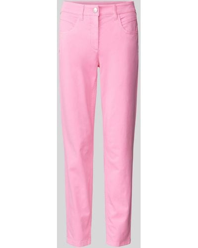 Luisa Cerano Slim Fit Hose mit Gürtelschlaufen - Pink