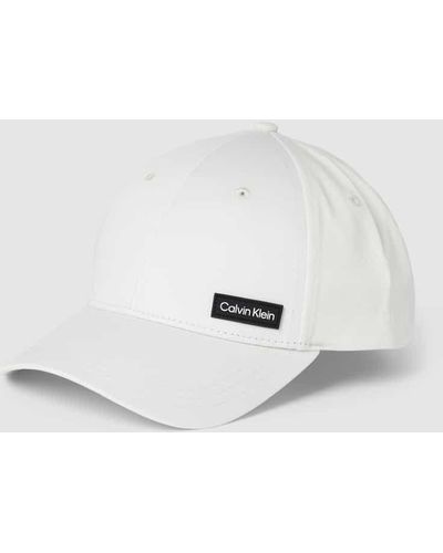 Calvin Klein Basecap mit Label-Patch Modell 'ESSENTIAL' - Weiß