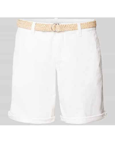 Esprit Regular Fit Shorts mit Gürtel - Weiß