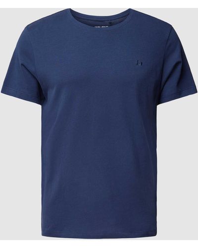 Blend T-shirt Met Labelstitching - Blauw
