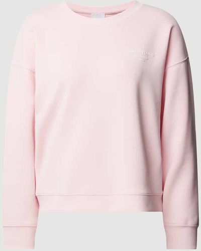 Jake*s Sweatshirt mit Statement-Print - Pink