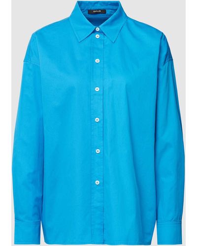 Opus Overhemdblouse Van Katoen - Blauw