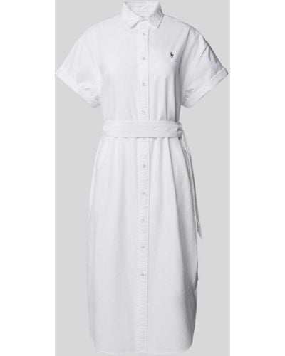 Polo Ralph Lauren Hemdblusenkleid in Midilänge - Weiß