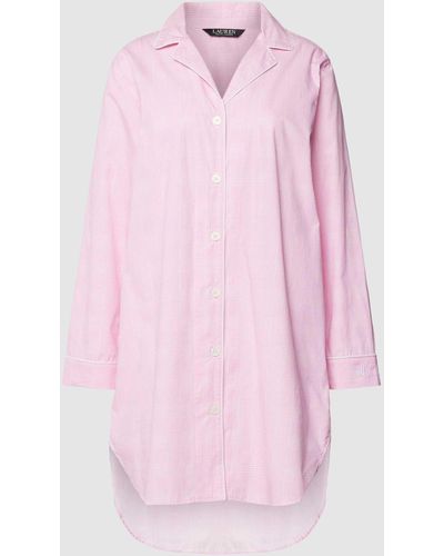 Lauren by Ralph Lauren Nachthemd Met Ruitmotief - Roze