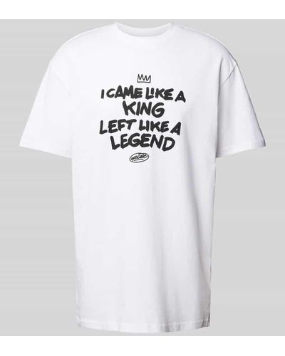 Mister Tee Oversized T-Shirt mit Statement-Print Modell 'Like a Legend' - Weiß