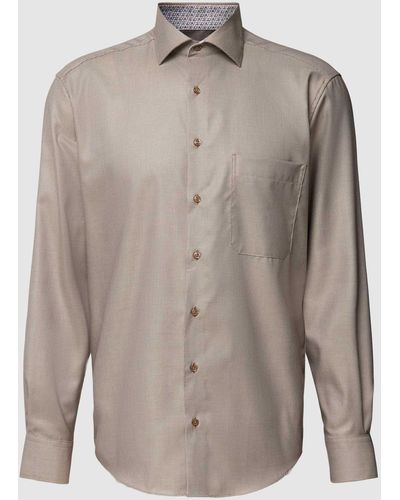 Eterna Comfort Fit Zakelijk Overhemd Met Kentkraag - Grijs