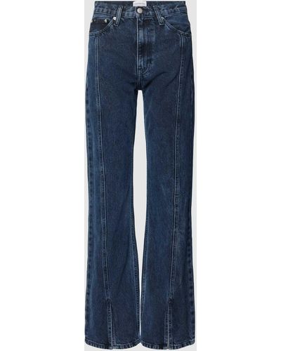 Calvin Klein Bootcut Jeans Met Loopsplitten - Blauw