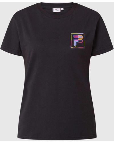 Fila T-Shirt mit Logo-Print - Schwarz