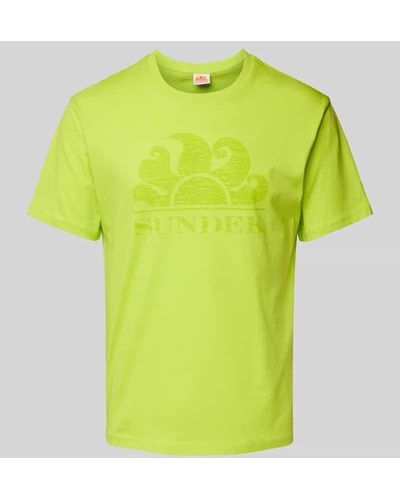 Sundek T-Shirt mit Label-Print - Gelb