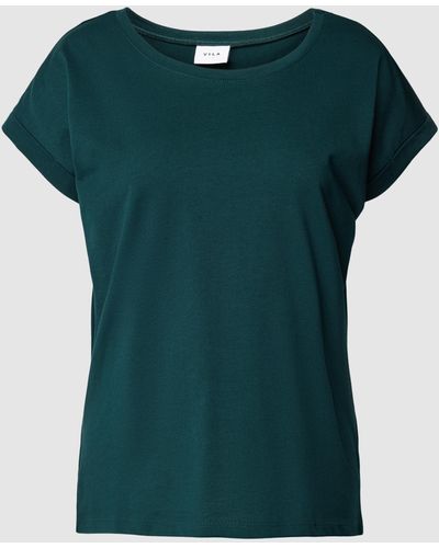Vila T-Shirt mit fixierten Armumschlägen Modell 'DREAMERS' - Grün