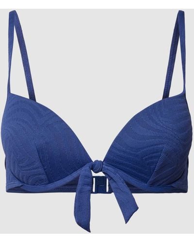 Esprit Bikini-Oberteil mit Strukturmuster - Blau