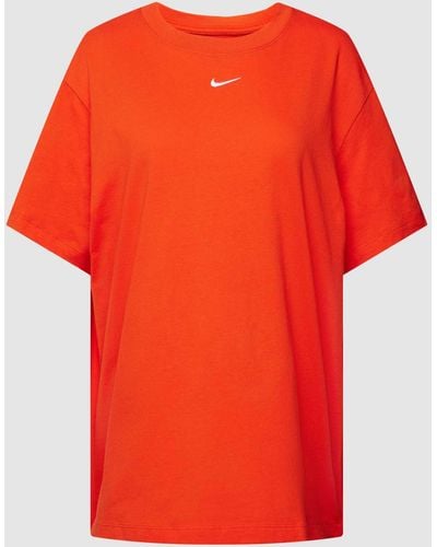 Nike T-Shirt mit Label-Stitching - Rot